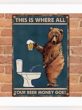 “This Is Where It All” Beer Metal Sign Wall Art 2D Flat Metal Wall Art New